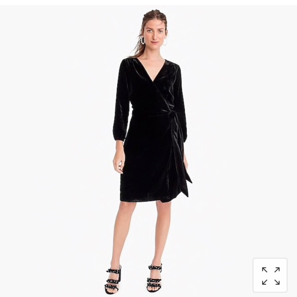 J Crew wrap dress in drapey velvet -navy - Picture 2 of 4
